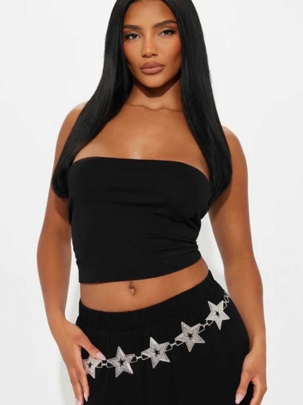 Silver Star Charm Chain belt - Women Accessories